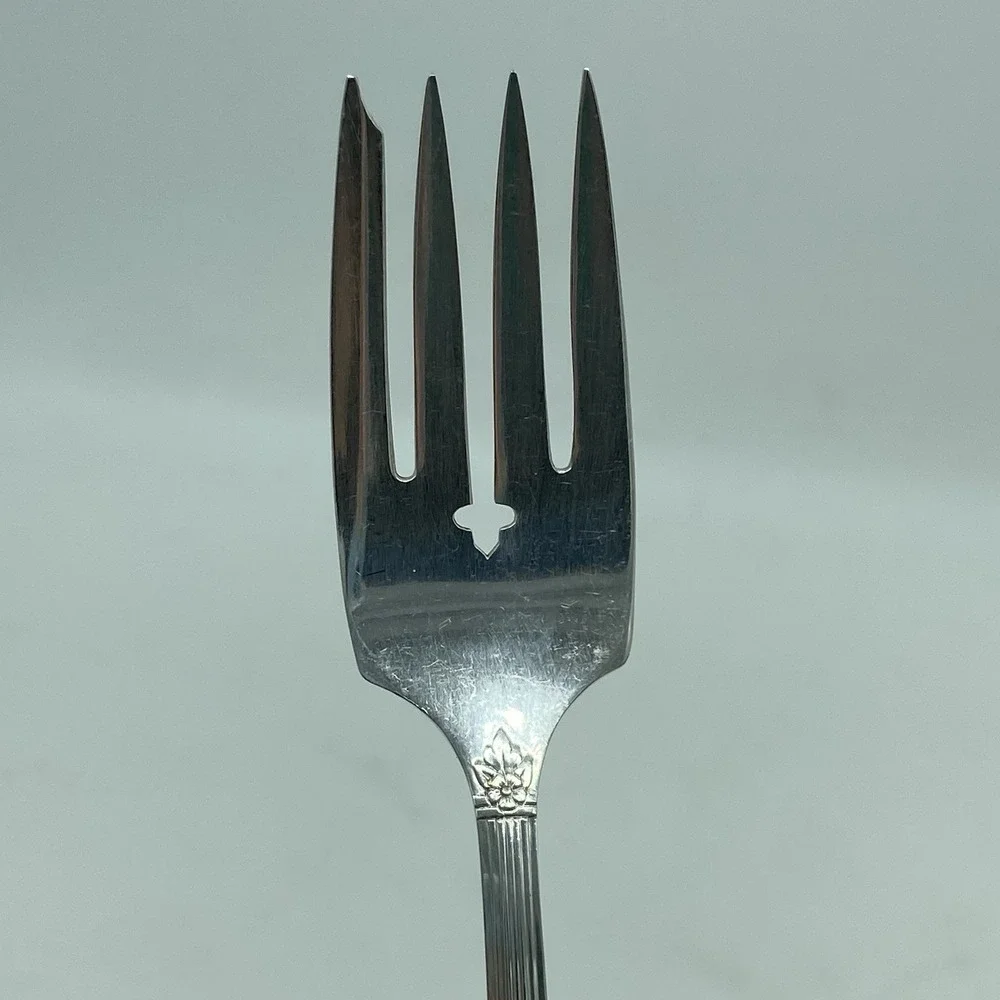 Oneida Silver Rose Salad Forks Set Of 6 Silverplate Floral Flatware 1940 Antique